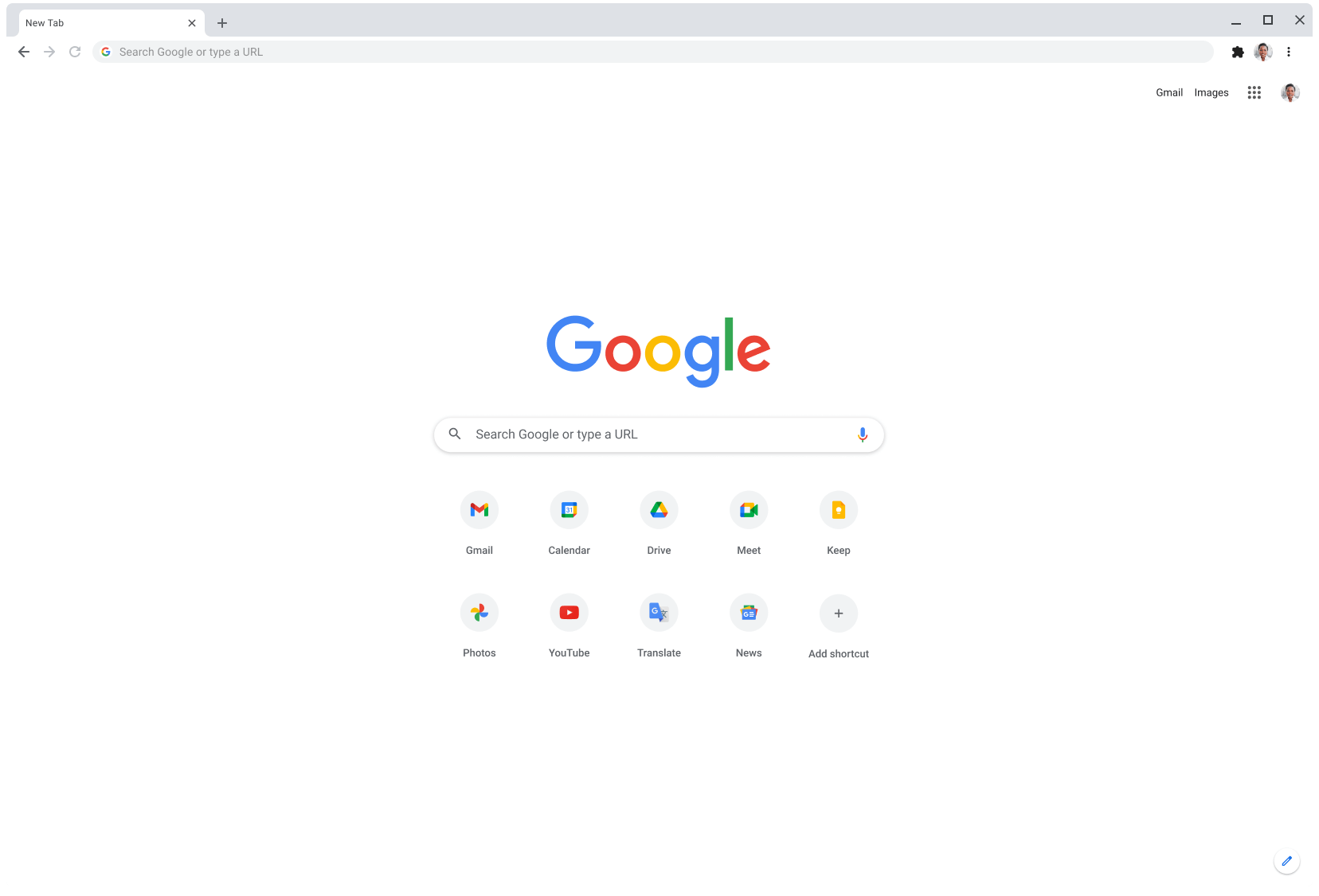 V oknu brskalnika Chrome je prikazan naslov Google.com.
