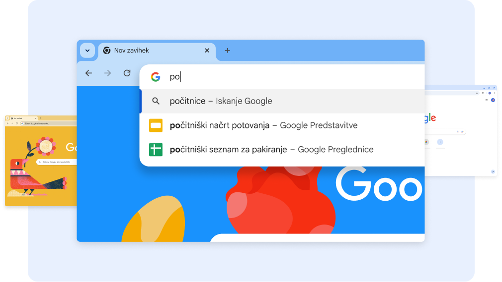 Iskanje »va« prikaže Vacation documents (počitniški dokumenti), dotik bližnjice do Preglednic pa prikaže list s počitniškim seznamom za pakiranje.